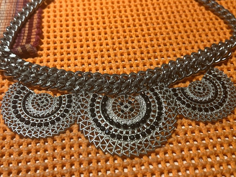SilverTribal Costume NECKLACE CHOKER JEWELRY