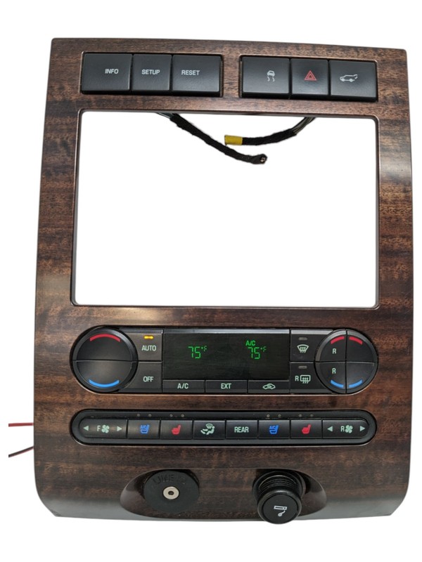 2007-2014 Ford Expedition Center Dash Radio Climate Control Bezel Trim Wood OEM