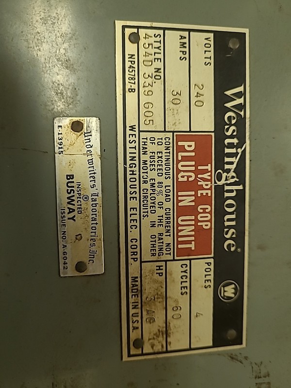 Westinghouse Type COP Plug IN Unit 30 amp 240 v *FREE SHIPPING*