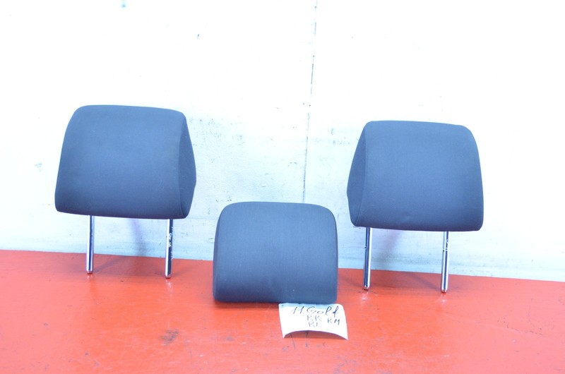 10-14 VOLKSWAGEN GOLF REAR LEFT / RIGHT / MIDDLE CENTER SEAT HEADREST SET OEM