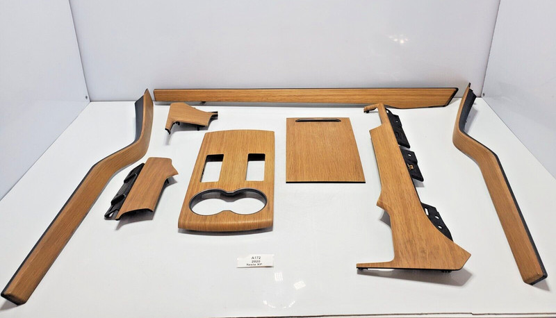 ✅ 16-20 OEM Tesla Model X Front Rear Left Right Dashboard Wood Ash Burl Trim SET