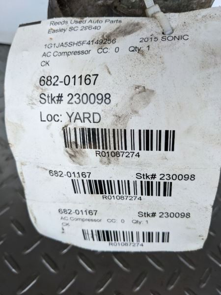 AC Compressor Without Relief Valve Fits 13-14 TRAX 1087274