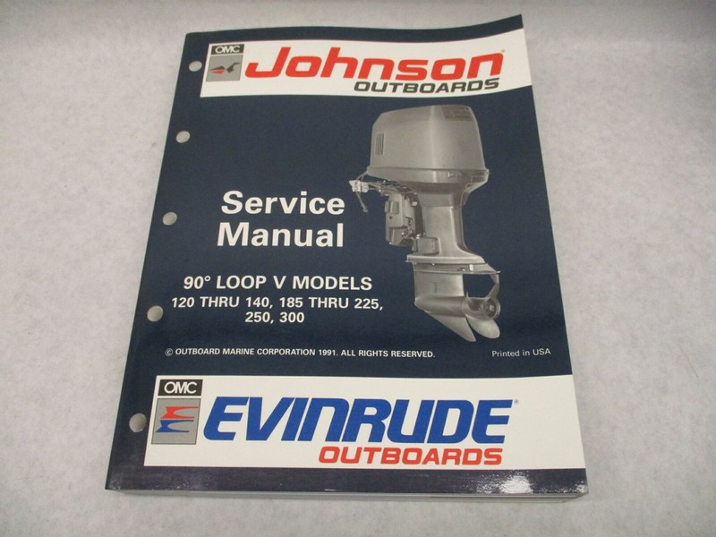 508147 1992 OMC Evinrude Johnson Outboard Service Repair Manual 120-300 HP "EN"