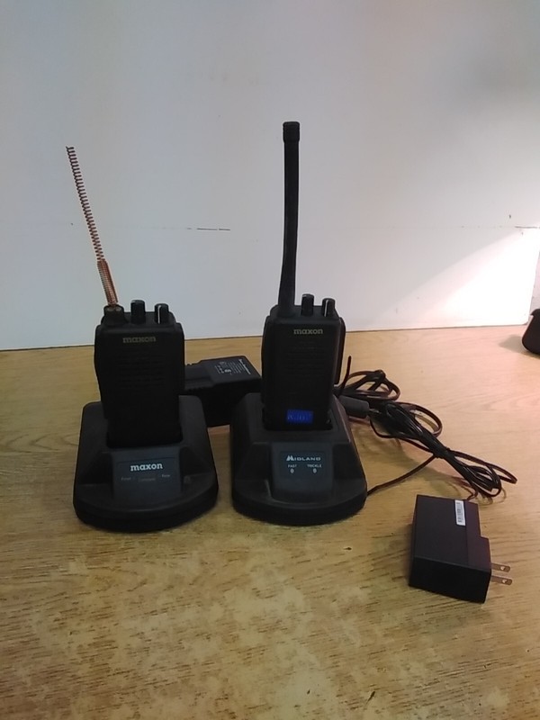 Lot Of 2 Midland Maxon SP-310 Two Way Radios/ Chargers