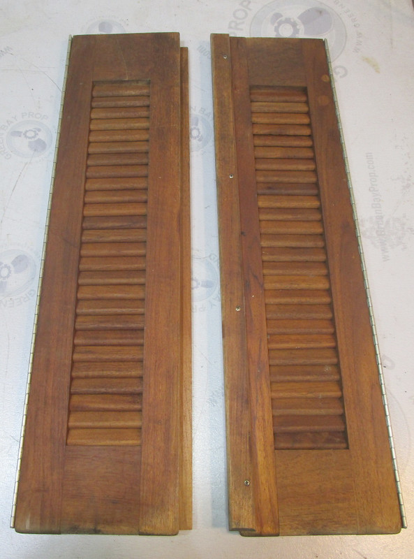 1986 Celebrity 17' Boat Marine Teak Cuddy Cabin Slotted Window Door Set 28 3/4"