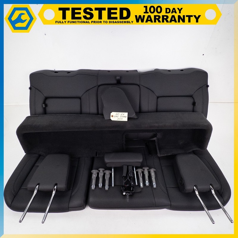 20-24 GMC SIERRA 3500 REAR SECOND 2-ND RAW SEAT ASSEMBLY BLACK SET OEM
