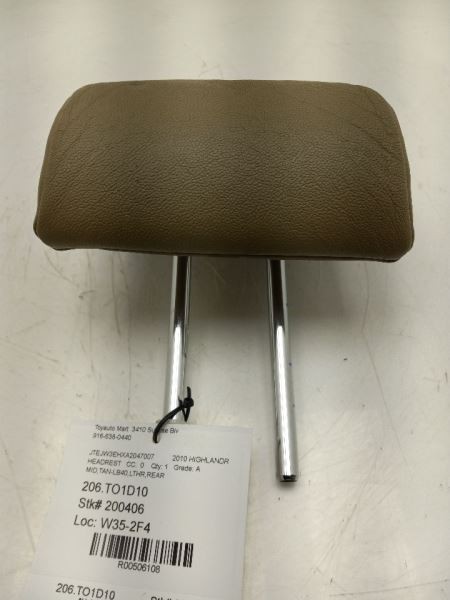 2010 TOYOTA HIGHLANDER LIMITED HYBRID REAR CENTER MOUNTED LEATHER HEADREST