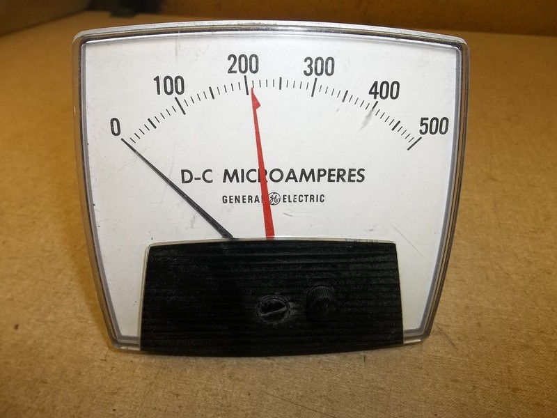 GE 195-D-1255K16 Meter Relay Indicator Set Point Unit Micro amperes Gauge