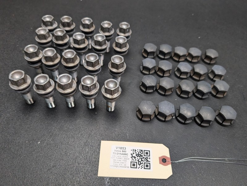 Lug Bolts w/ Caps Set 2017 Volvo S60 31423735 2014 2015 2016 2018 2019 - 2024
