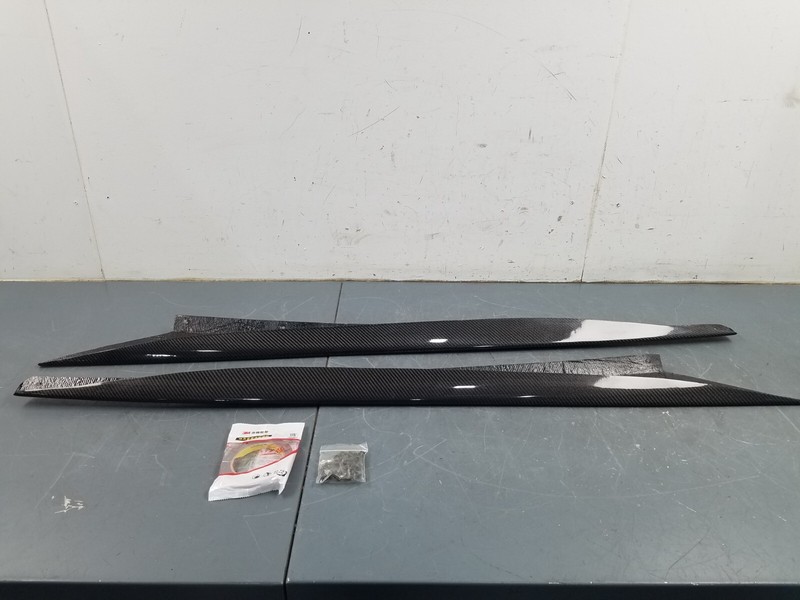 2020 21 22 23 Chevy Corvette C8 Carbon Side Skirt Rocker Extensions #0005 S8
