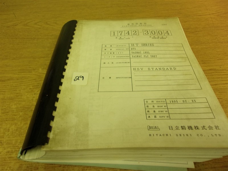 Hitachi Seiki 1742-3004 HT Seires Yasnac i80L PLC Ynet Manual "29"