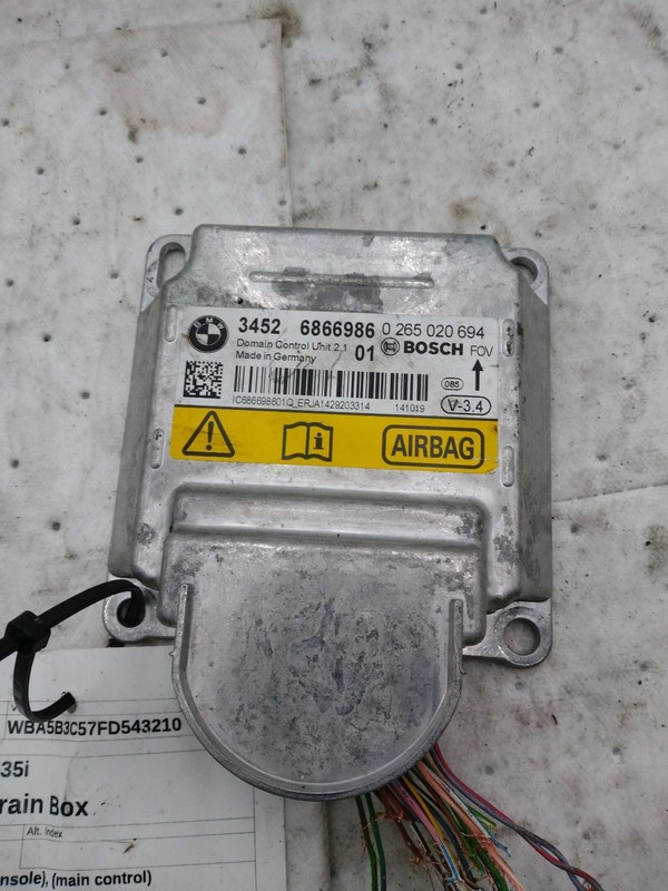 Used Air Bag Module fits: 2015 Bmw 535I Air Bag Grade A
