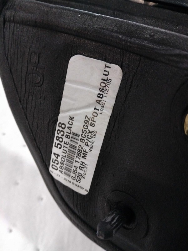 2018 Ford Escape Right Door Mirror Assembly Black OEM 630931 55K Miles