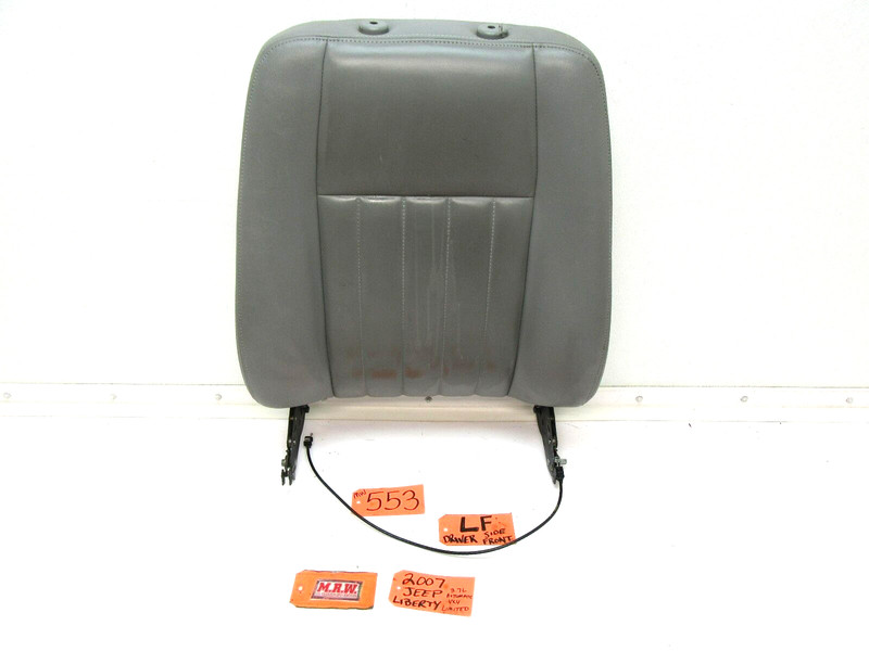 SEAT UPPER TOP BACK DRIVER SIDE LEFT FRONT GREY LEATHER L LH fits 07 LIBERTY