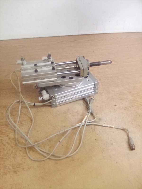 SMC MSQB30A Rotary Cylinder W/SMC MGPM12-50Z Guided Cylinder