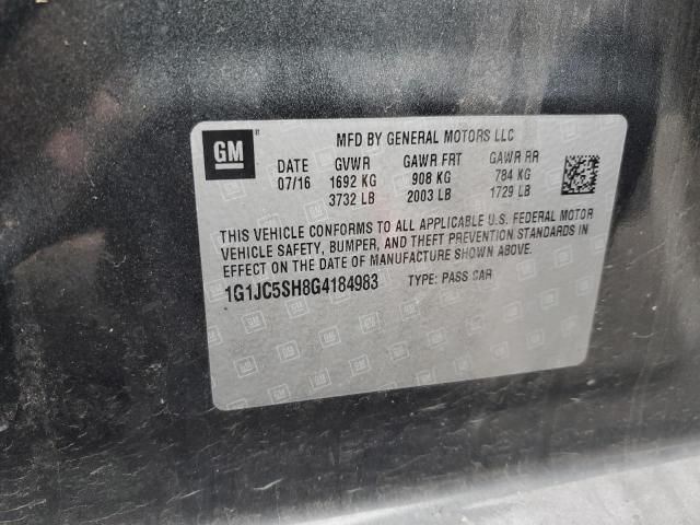 2016 Chevrolet Sonic RH Door Mirror Assembly Grey OEM 587011 86000 Miles