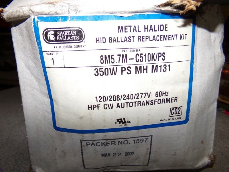 Spartan 8M5.7M-C510K/PS Metal Halide HID Ballast Replacement Kit *FREE SHIPPING*