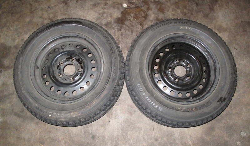 BMW E32 E34 15" Steel Wheel Winter Tire Pair Set 1988-1995 735i 525i OEM USED