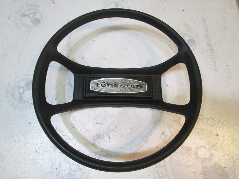1989 Forester Phantom 166 Boat Steering Wheel 13.75" Black Plastic 3/4" Shaft