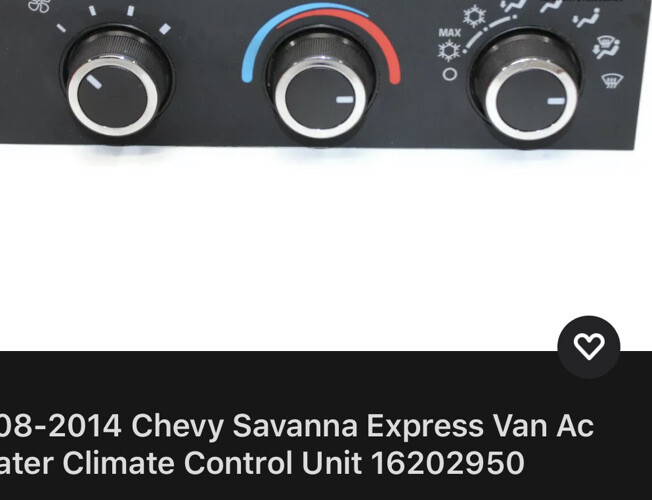 OEM 2008-2014 Chevy Savanna Express Van Ac Heater Climate Control Unit 16202950