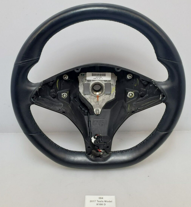 ✅ 2012-2020 OEM Tesla Model X S Heated Leather Steering Wheel Black 36k miles