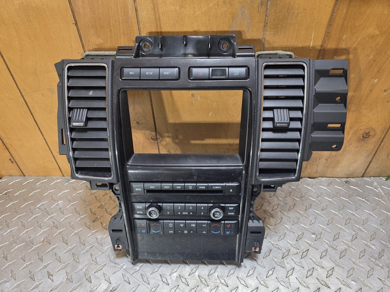 10-12 FORD TAURUS SHO CARBON STYLE RADIO CLIMATE CONTROL PANEL TRIM W/ AIR VENT