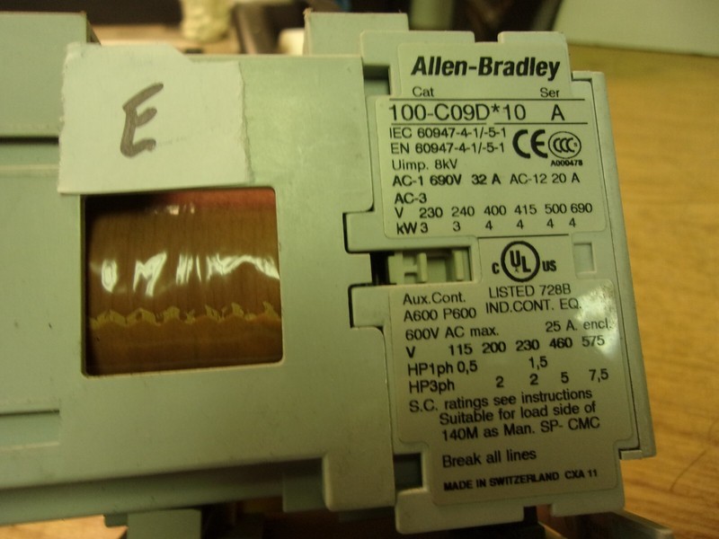 Allen Bradley Cat # 100-C09D 10 Series A & A.B. Cat # 193-EEBB Series A