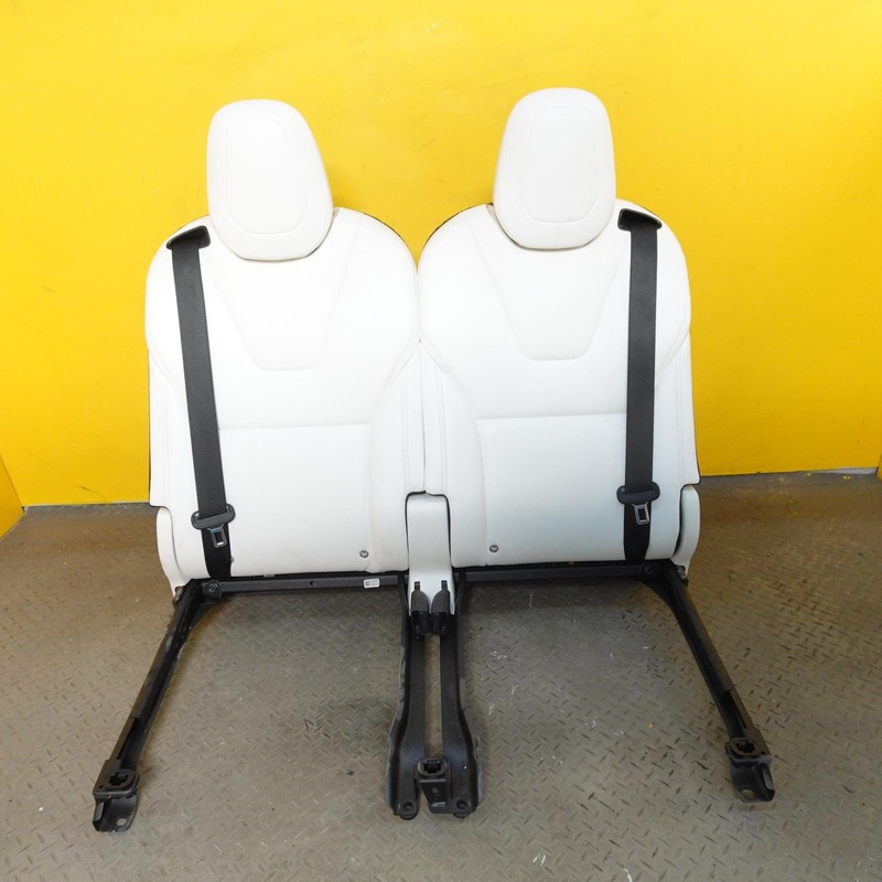 2016-2020 TESLA MODEL X REAR 3RD ROW SEAT UPPER LEFR & RIGHT CUSHION WHITE OEM