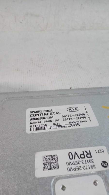 2021 KIA Seltos Engine Control Module ECM 2.0L OEM Used 13000 Miles