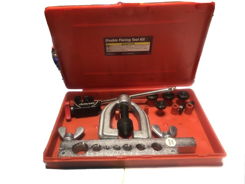 Double Flaring Brake Line Tool Kit Tubing Car Truck Tool with Mini Pipe Cutter A