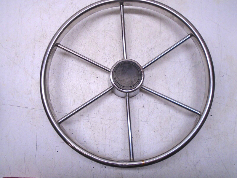 ZZ1 15" DIAM. Stainless steel STEERING WHEEL 6 SPOKES