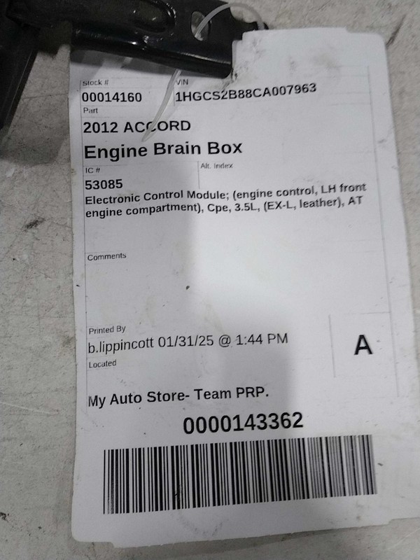 2012 Honda Accord Engine Control Module ECM OEM 37820R70A81 204K Miles