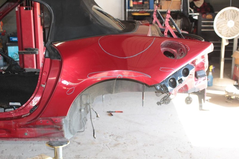 16-23 Mazda MX-5 Miata ND Red Driver Left Rear Quarter Panel Assembly