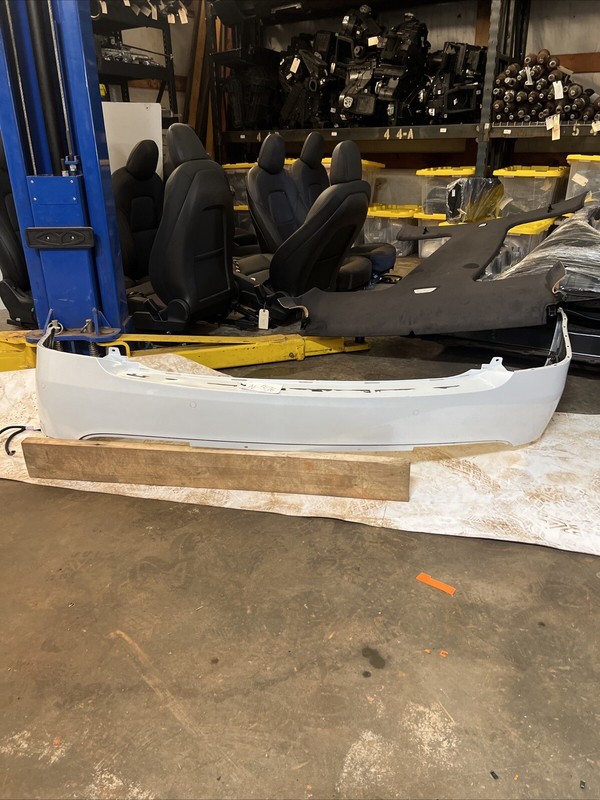 🔥16-20 Tesla Model X White Rear Bumper Cover w/ Park Sensors N-576