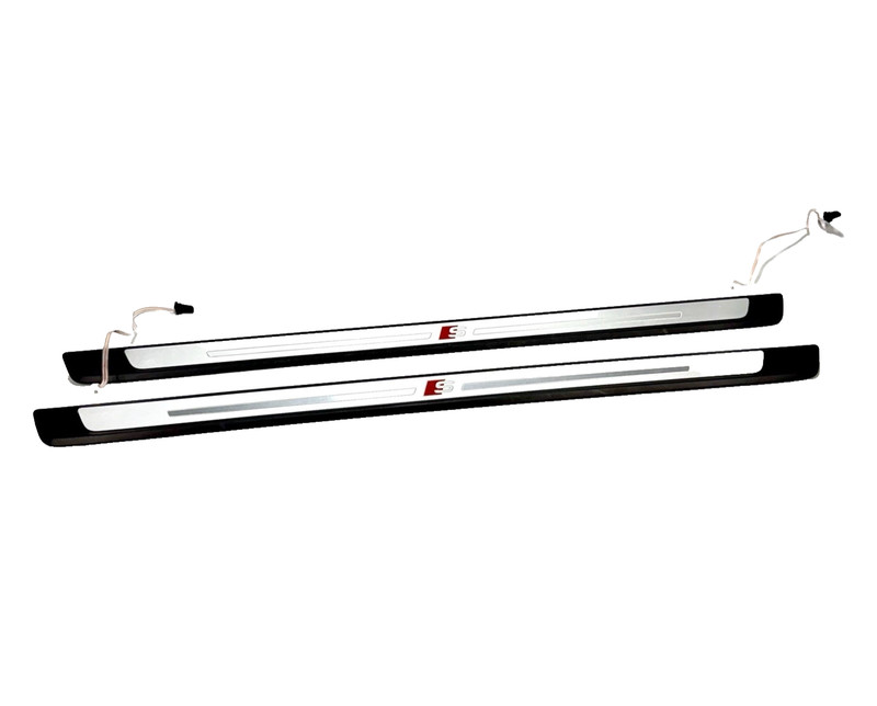 📌 2018-24 AUDI S5 COUPE FRONT LEFT AND FRONT RIGHT SIDE DOOR SILL TRIM SET OEM