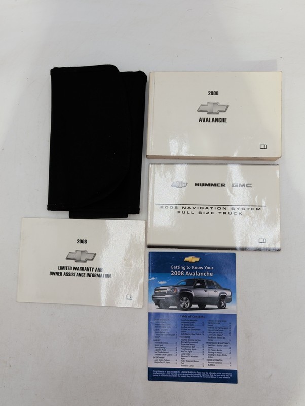 2008 Chevrolet Avalanche Owners Manual Guide Book Set With Case