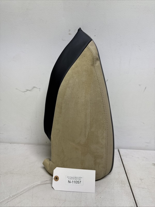 17-20 Tesla Model S Rear Left Seat Bolster Trim Cushion OEM Prem Beige 11057 U13