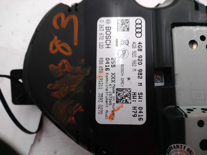 2012 Audi A7 Speedometer Gauge OEM White 4G8920932M 282K Miles