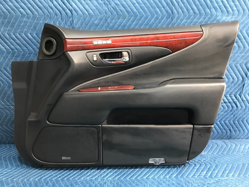 07-09 LEXUS LS460 FRONT RIGHT RH INTERIOR TRIM DOOR PANEL BLACK W/ WOODGRAIN
