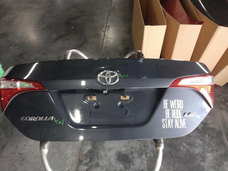 2016 Toyota Corolla Grey Deck Lid Trunk OEM Used 6440102B20 132k Miles