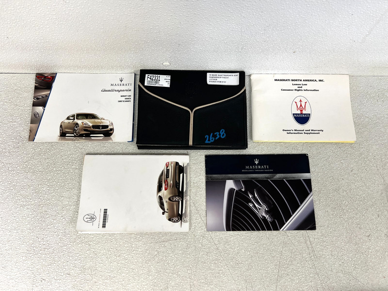 ⭐2015 MASERATI QUATTROPORTE OWNERS MANUAL GUIDE BOOK SET W/ FOLDER OEM LOT2638