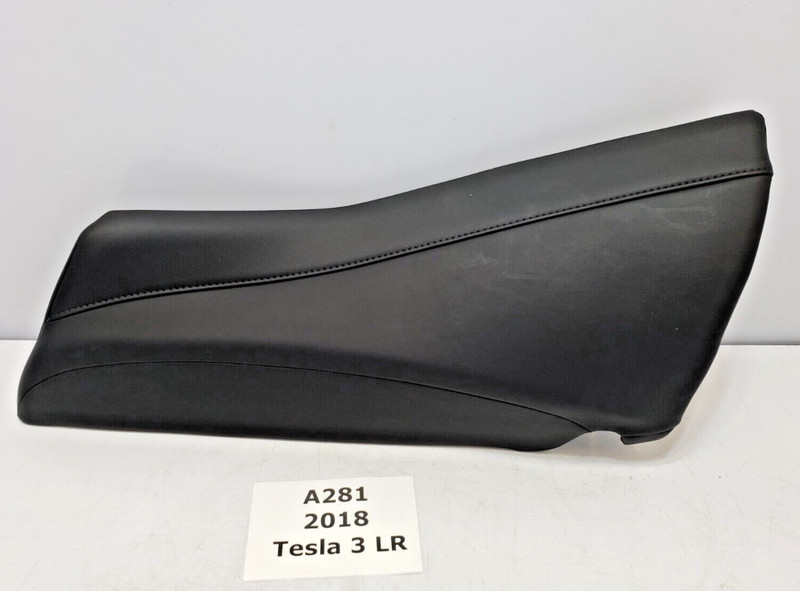 ✅ 17-23 OEM Tesla Model 3 Rear Left Driver Bolster Cover Cushion Leather Black