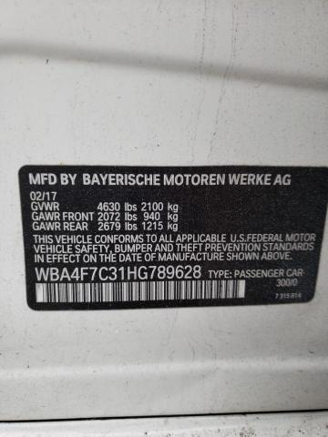2017 BMW 430I Right Door Mirror Assembly White OEM 719145 66K Miles