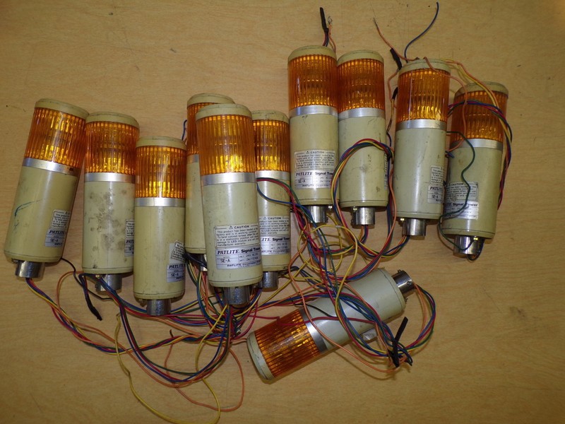 Patlite SE-A Amber Signal Tower Steady Lights, Lot of 11 *FREE SHIPPING*