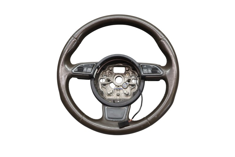 12-18 Audi A6 3 Spoke Steering Wheel W/ Control Switches Black 4G0419091S Oem