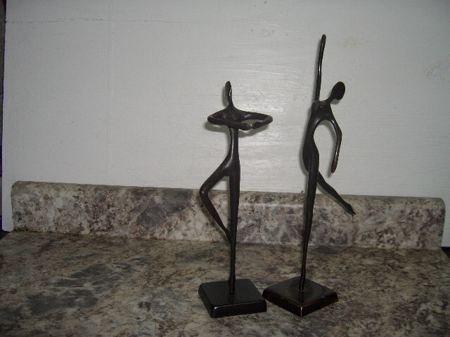 2Bodrul Khalique Ballet Dancer Set of 2 Metal ContemporarySculptures LOT