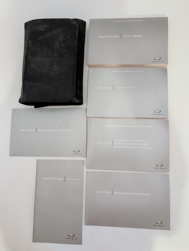 2016 Infiniti QX60 Owners Manual W/ Navigation System & Supplements Plus Case