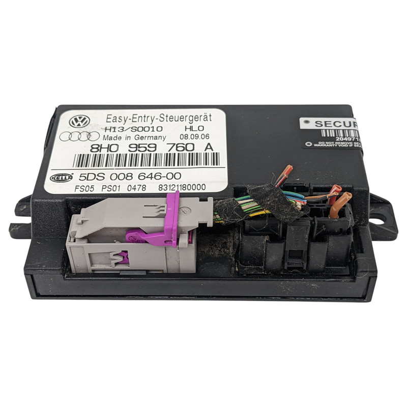 03-09 Audi A4 S4 RS4 Convertible Memory Seat Control Module 8H0959760A OEM