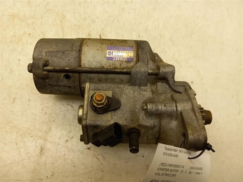03-09 TOYOTA 4RUNNER SR5 RWD AT 1.6KW STARTER MOTOR ASSEMBLY