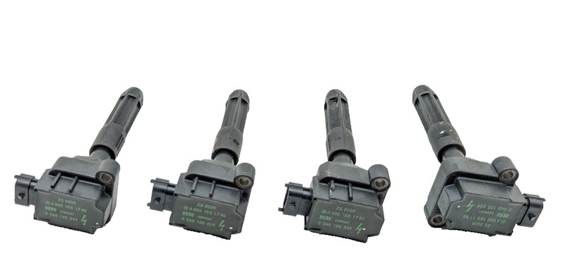01-04Mercedes R170 SLK230 Engine Ignition Coil Spark Plug Set of 4 Pc Assembly